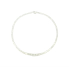 Graduated Radiant Cut Diamond Tennis Necklace in 18K White Gold - Jackson Hole Jewelry Company