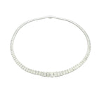 Graduated Radiant Cut Diamond Tennis Necklace in 18K White Gold - Jackson Hole Jewelry Company