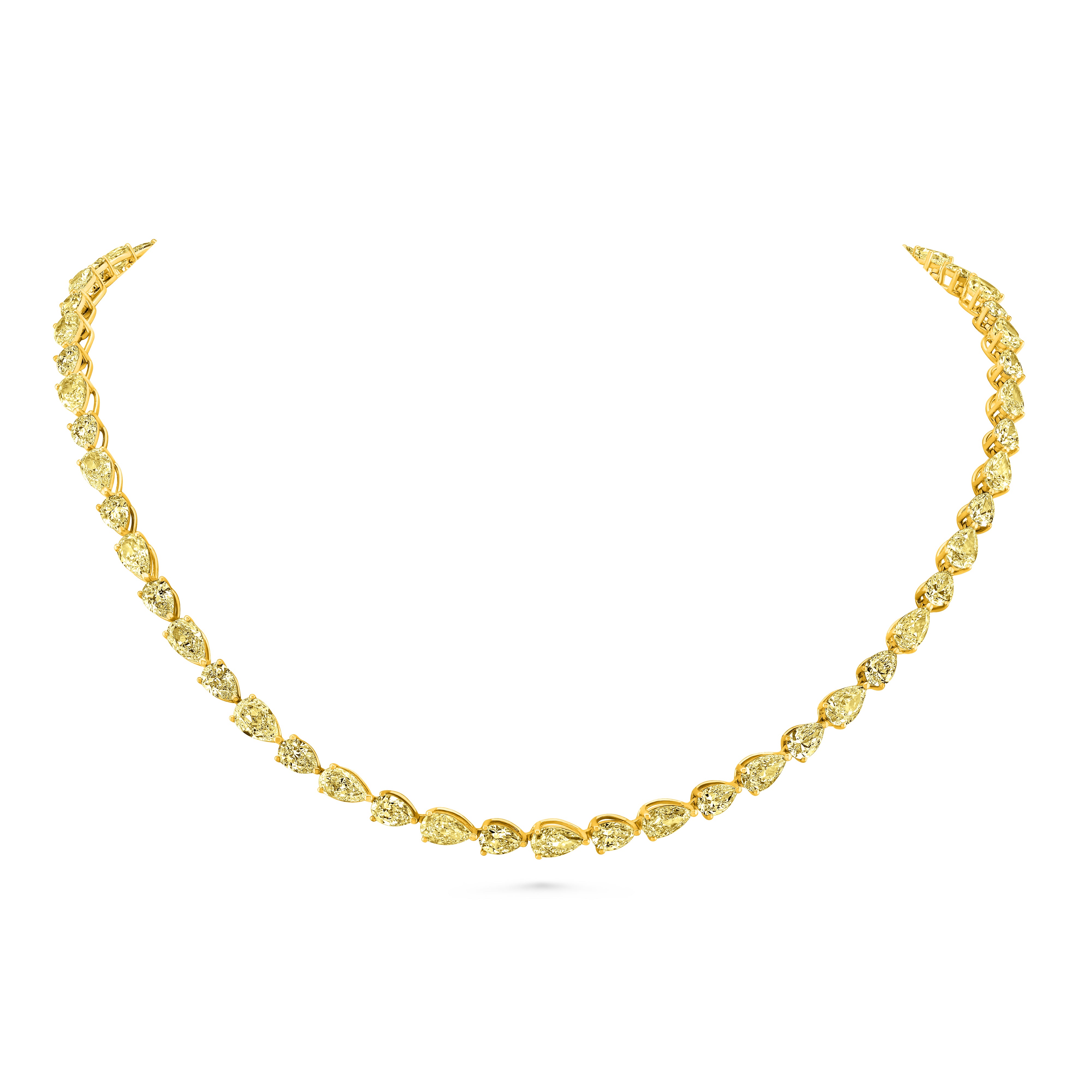 Fancy Yellow Diamond Pear-Shape Necklace in 18K Yellow Gold - Jackson Hole Jewelry Company