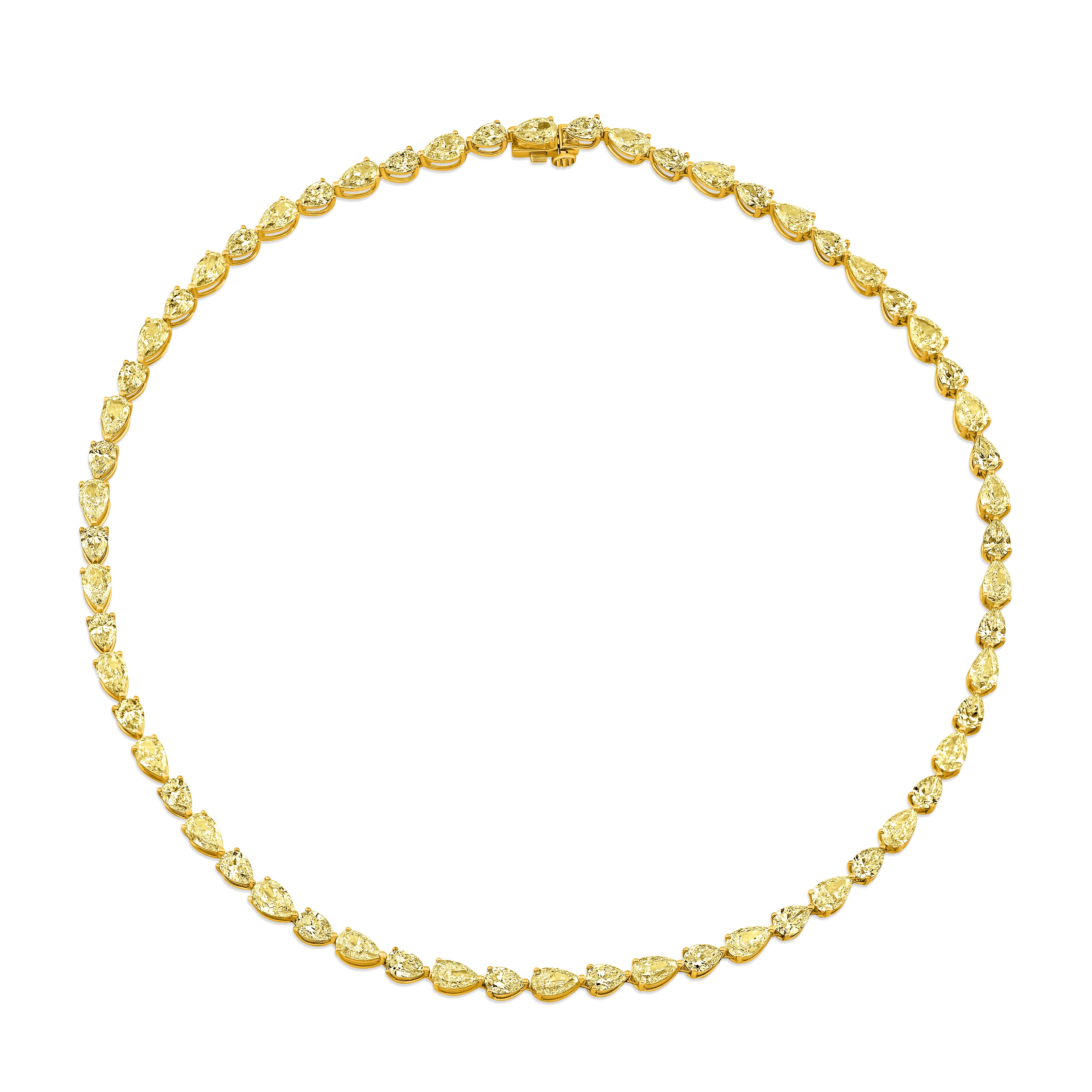 Fancy Yellow Diamond Pear-Shape Necklace in 18K Yellow Gold - Jackson Hole Jewelry Company