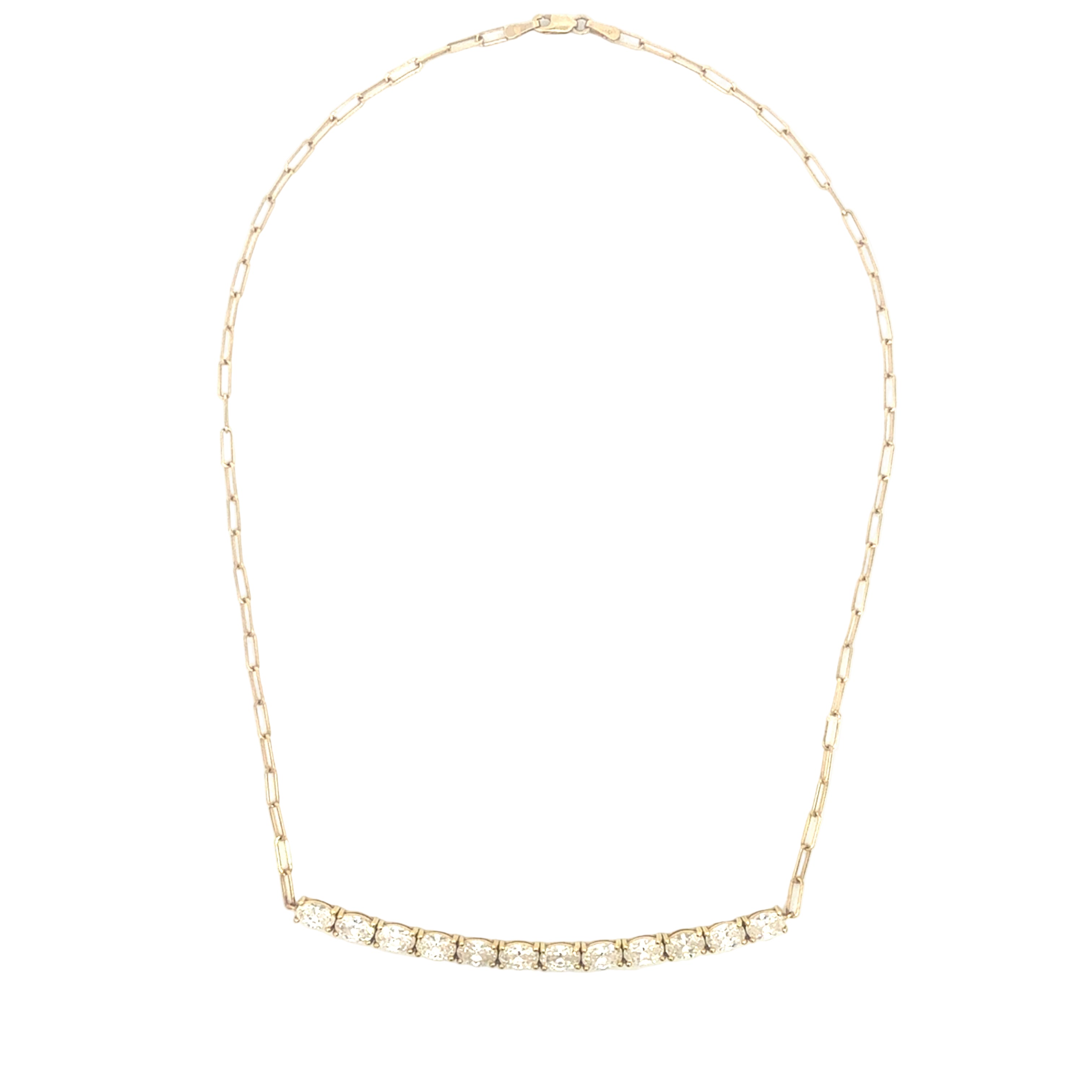 Oval Floating Diamond Pendant Necklace in 18K Yellow Gold - Jackson Hole Jewelry Company