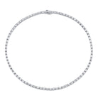 East-West Emerald-Cut Diamond Channel Necklace in 18K White Gold - Jackson Hole Jewelry Company