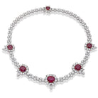 Picchiotti - Oval Ruby and Mix-Shape White Diamond Necklace in Platinum and 18K Yellow Gold - Jackson Hole Jewelry Company