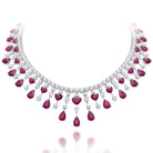 Picchiotti - Mix-Shape Ruby and Diamond Necklace in 18K White Gold - Jackson Hole Jewelry Company