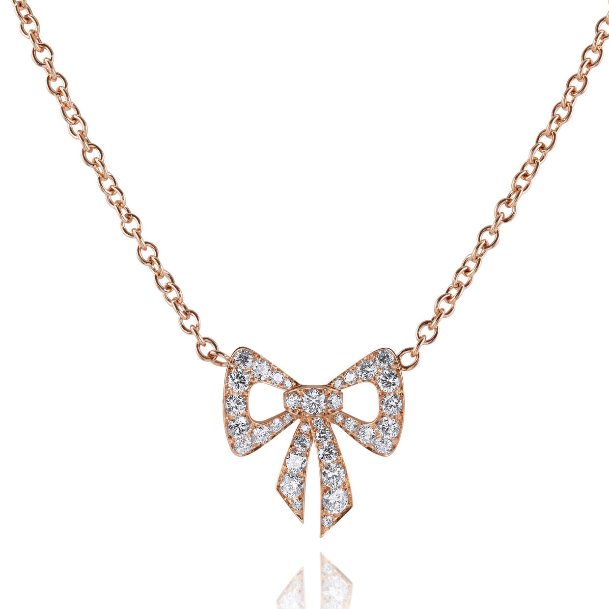 Picchiotti - Bow Diamond Necklace in 18K Rose Gold - Jackson Hole Jewelry Company