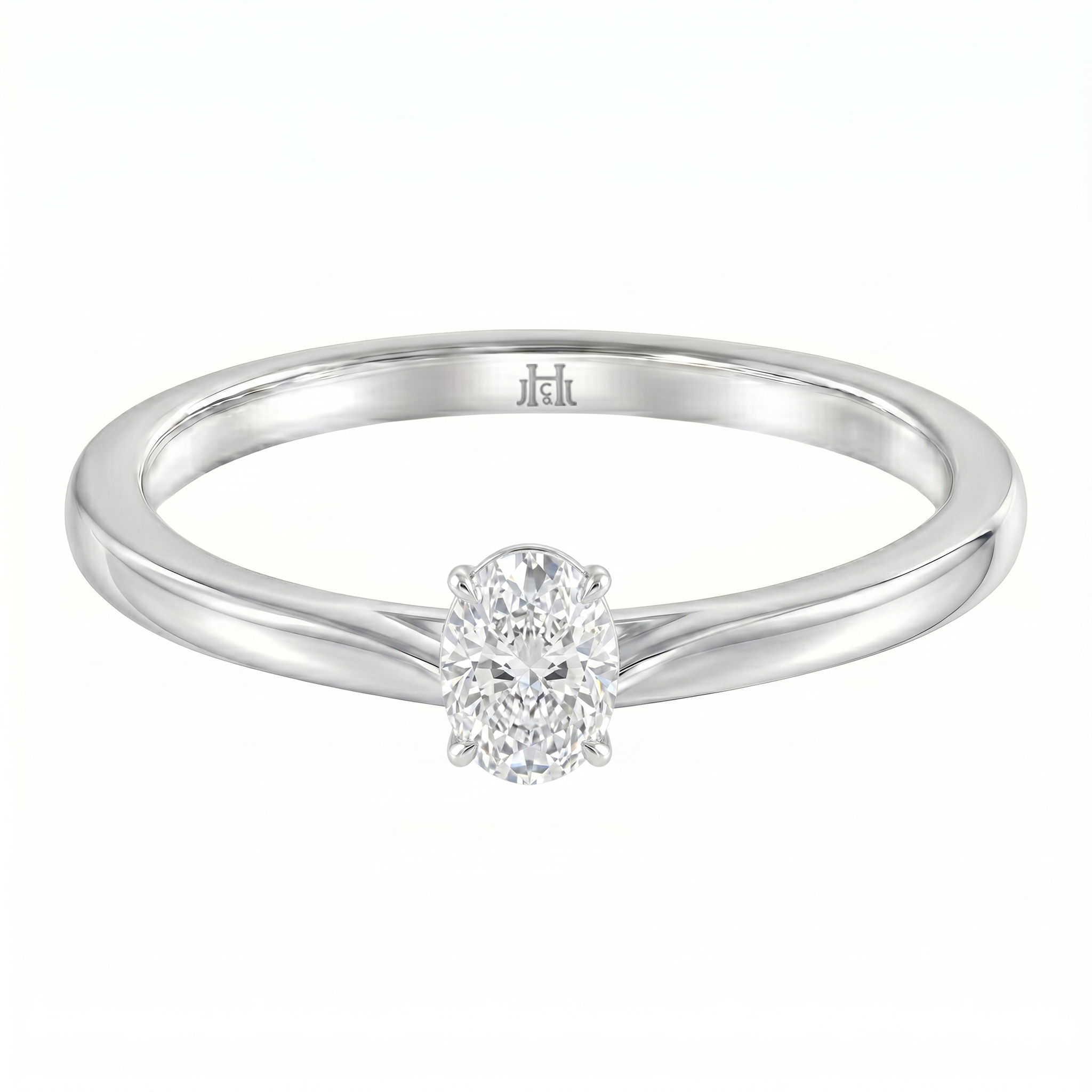 Le PeTeton Oval Cut Diamond Solitaire Engagement Ring in 18K Gold - Jackson Hole Jewelry Company