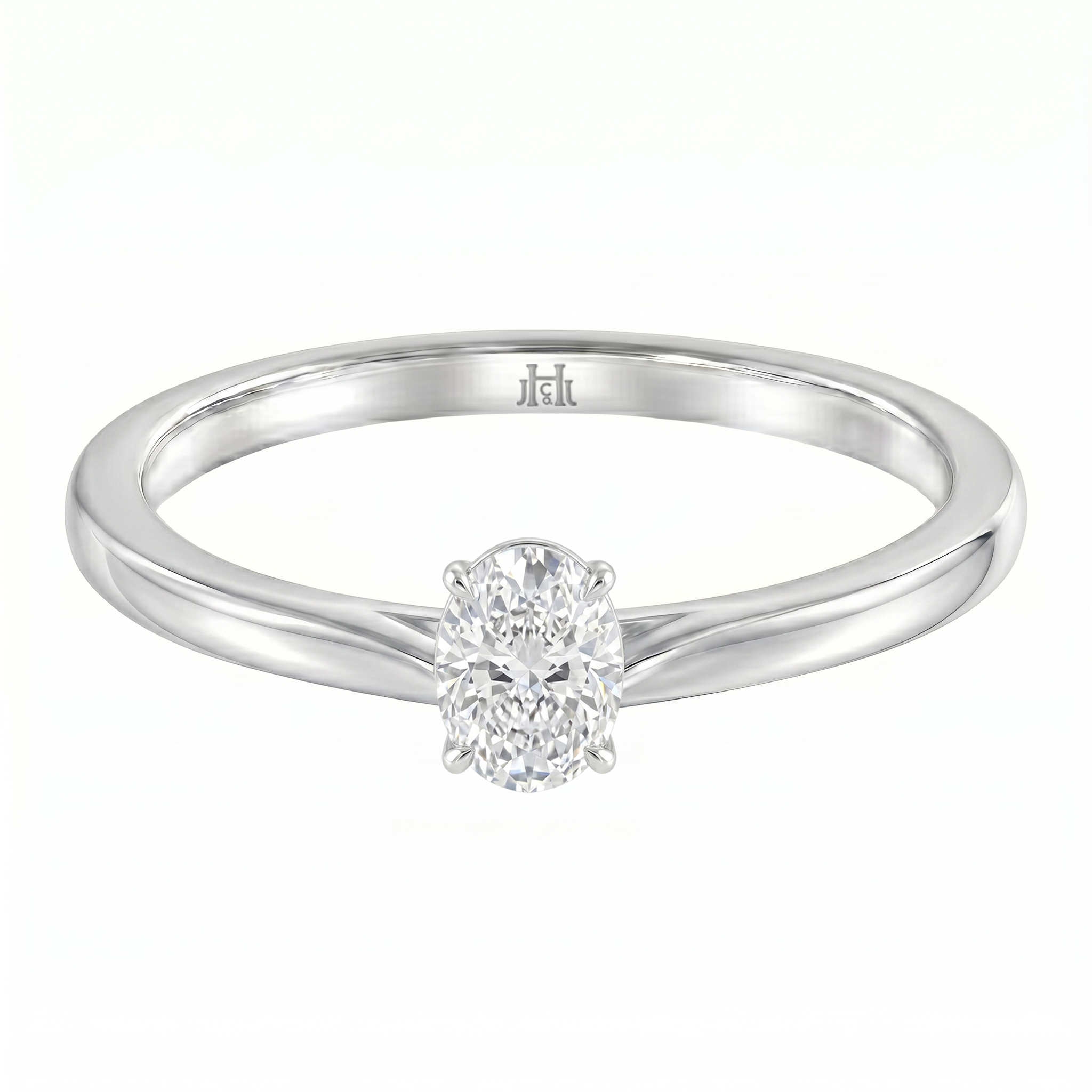 Le PeTeton Oval Cut Diamond Solitaire Engagement Ring in 18K Gold - Jackson Hole Jewelry Company
