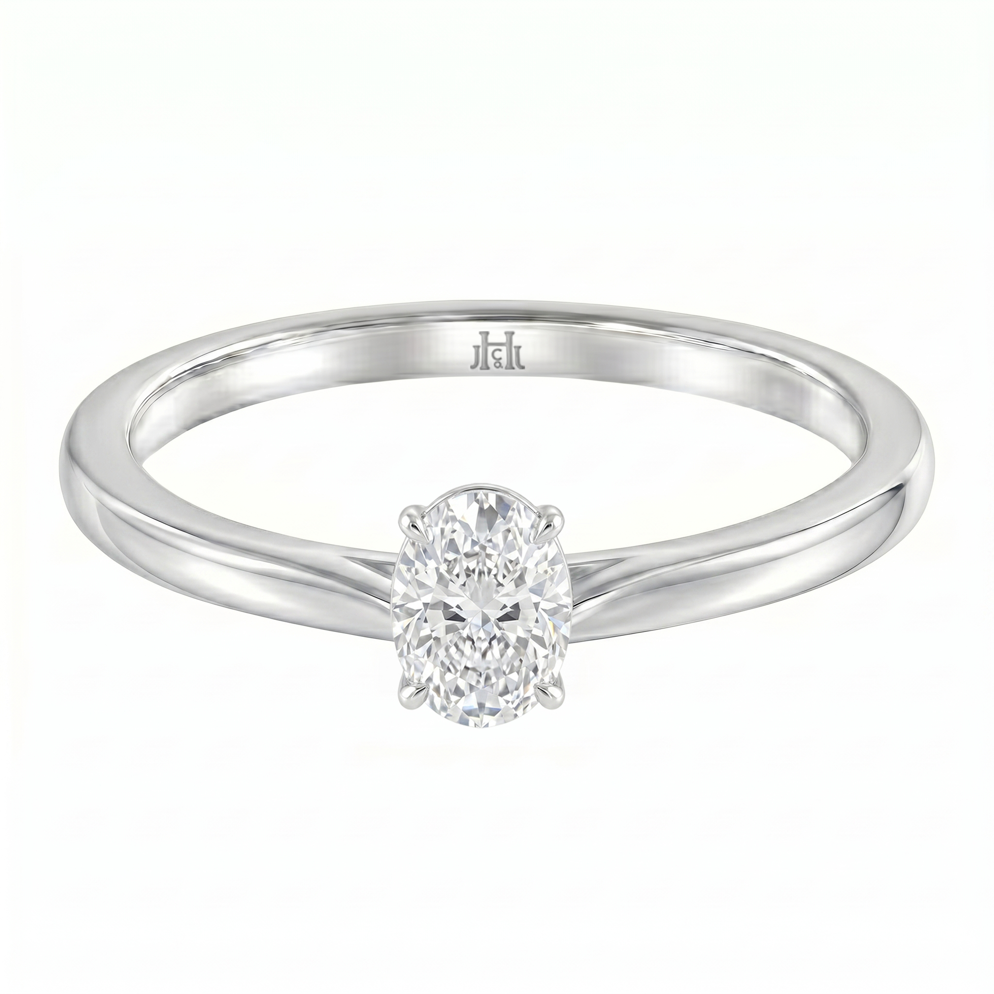 Le PeTeton Oval Cut Diamond Solitaire Engagement Ring in 18K Gold - Jackson Hole Jewelry Company