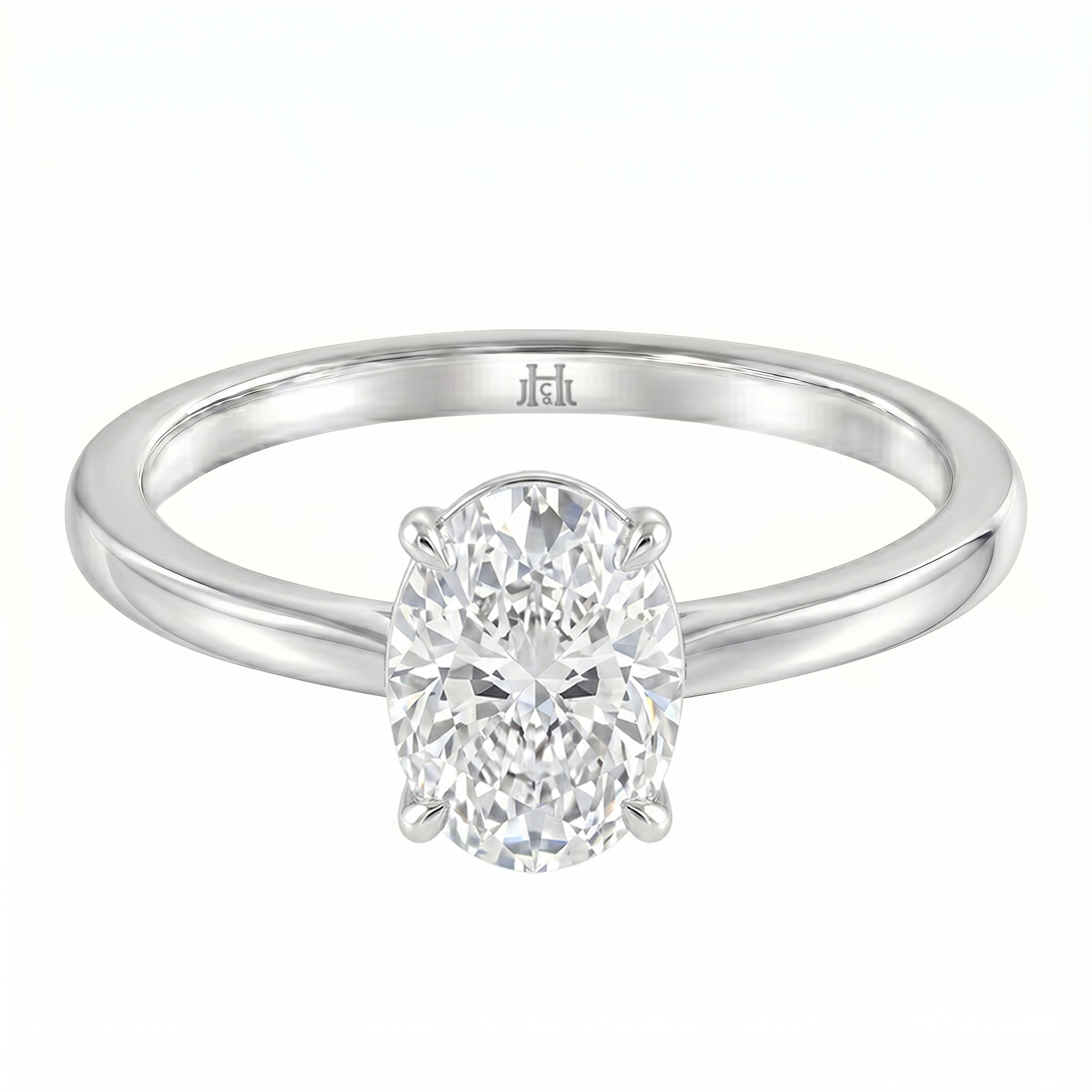 Le Grande Teton Oval Cut Diamond Solitaire Engagement Ring in 18K Gold - Jackson Hole Jewelry Company