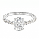 Le Grande Teton Oval Cut Diamond Solitaire Engagement Ring with Pavé Set in 18K Gold - Jackson Hole Jewelry Company