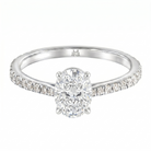 Le Grande Teton Oval Cut Diamond Solitaire Engagement Ring with Pavé Set in 18K Gold - Jackson Hole Jewelry Company