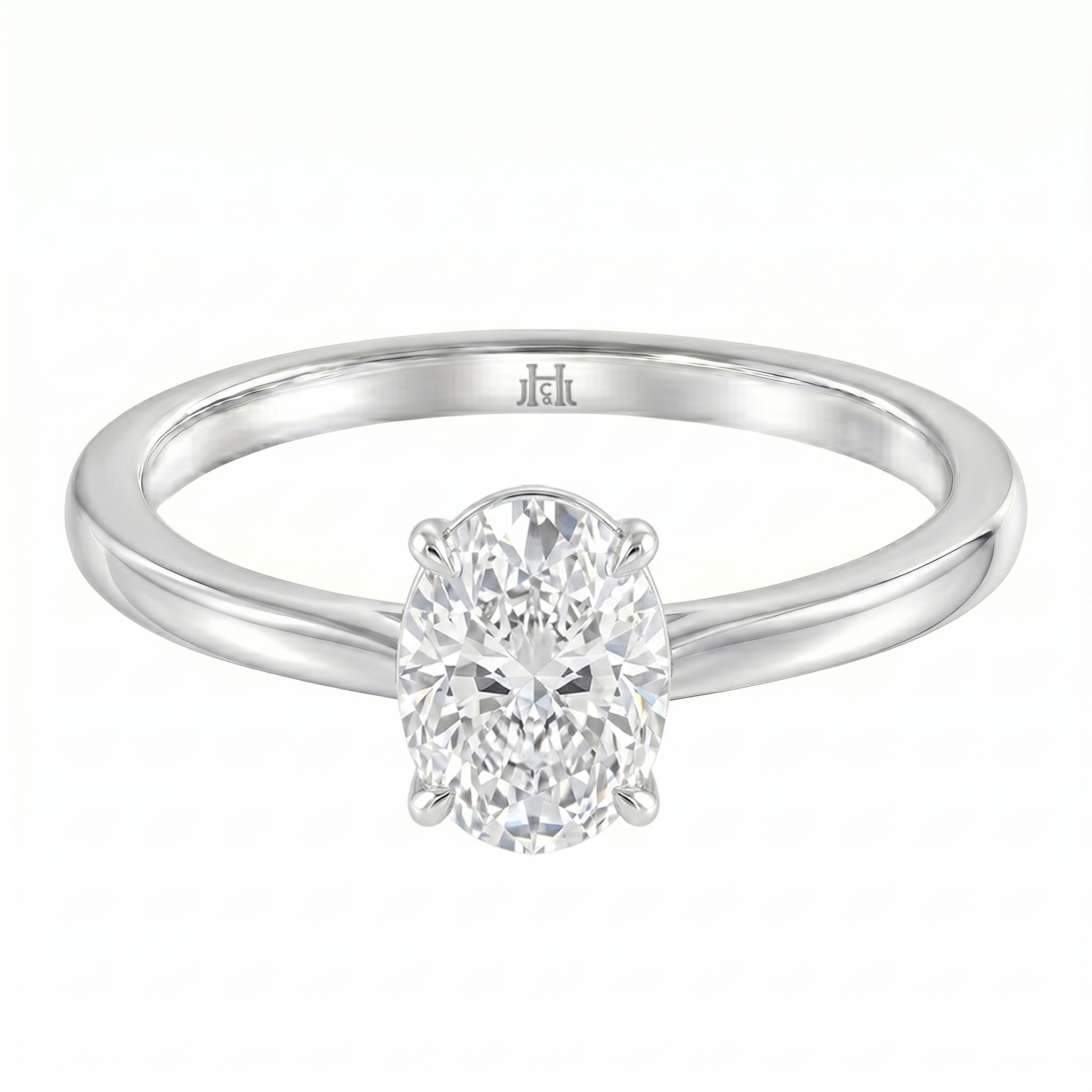Le Grande Teton Oval Cut Diamond Solitaire Engagement Ring in 18K Gold - Jackson Hole Jewelry Company