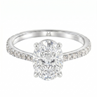 Le Grande Teton Oval Cut Diamond Solitaire Engagement Ring with Pavé Set in 18K Gold - Jackson Hole Jewelry Company
