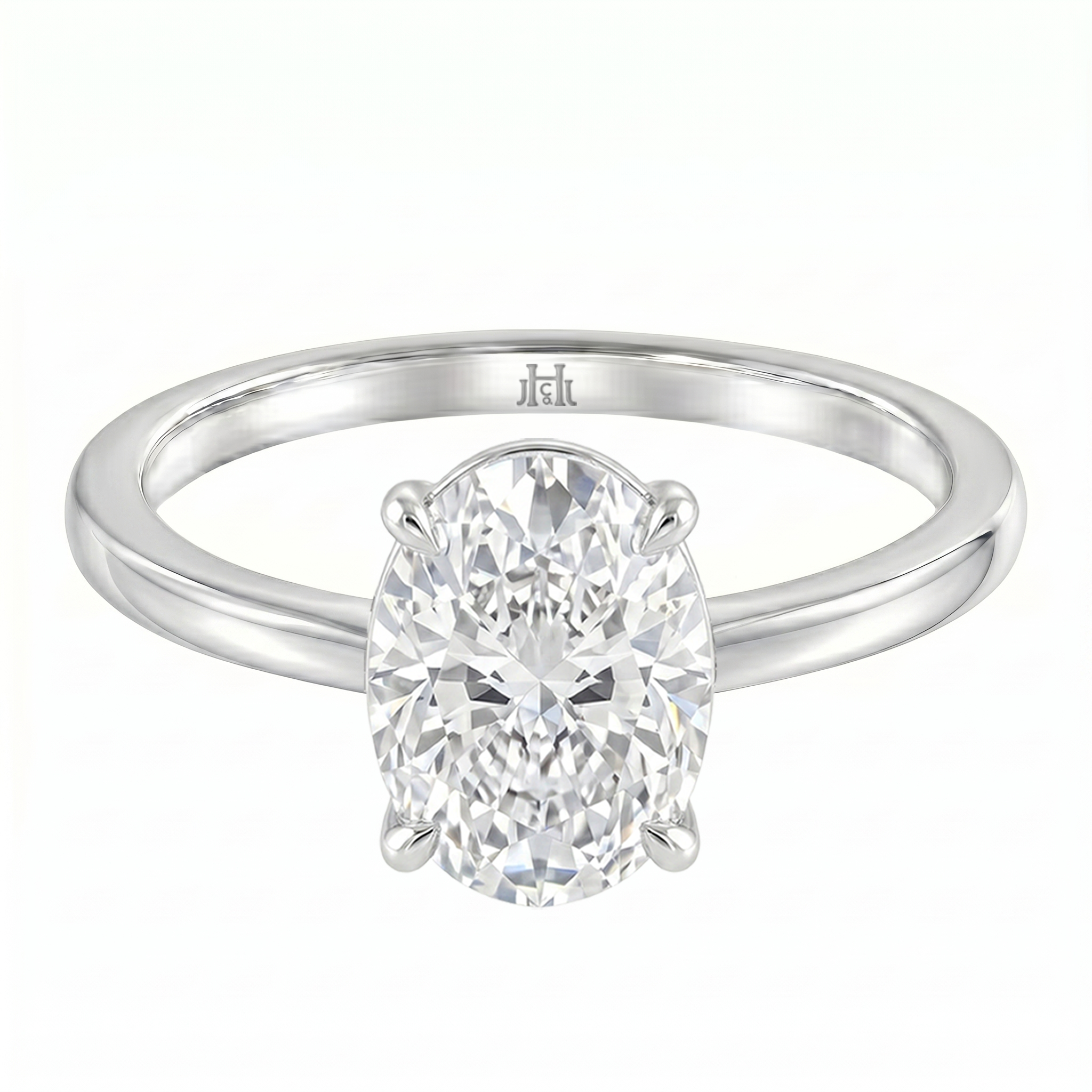 Le Grande Teton Oval Cut Diamond Solitaire Engagement Ring in 18K Gold - Jackson Hole Jewelry Company