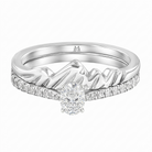 Le PeTeton Oval Cut Diamond Solitaire Engagement Dúo Stack Rings with Pavé Set in 18K Gold - Jackson Hole Jewelry Company