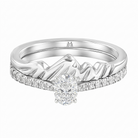 Le PeTeton Oval Cut Diamond Solitaire Engagement Dúo Stack Rings with Pavé Set in 18K Gold - Jackson Hole Jewelry Company