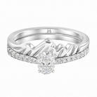 Le PeTeton Oval Cut Diamond Solitaire Engagement Dúo Stack Rings with Pavé Set in 18K Gold - Jackson Hole Jewelry Company