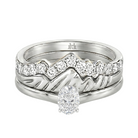 Le PeTeton Oval Cut Diamond Solitaire Engagement Trio Stack Rings in 18K Gold - Jackson Hole Jewelry Company