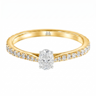 Le PeTeton Oval Cut Diamond Engagement Ring with Pavé Set in 18K Gold - Jackson Hole Jewelry Company