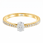 Le PeTeton Oval Cut Diamond Engagement Ring with Pavé Set in 18K Gold - Jackson Hole Jewelry Company