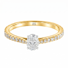 Le PeTeton Oval Cut Diamond Engagement Ring with Pavé Set in 18K Gold - Jackson Hole Jewelry Company