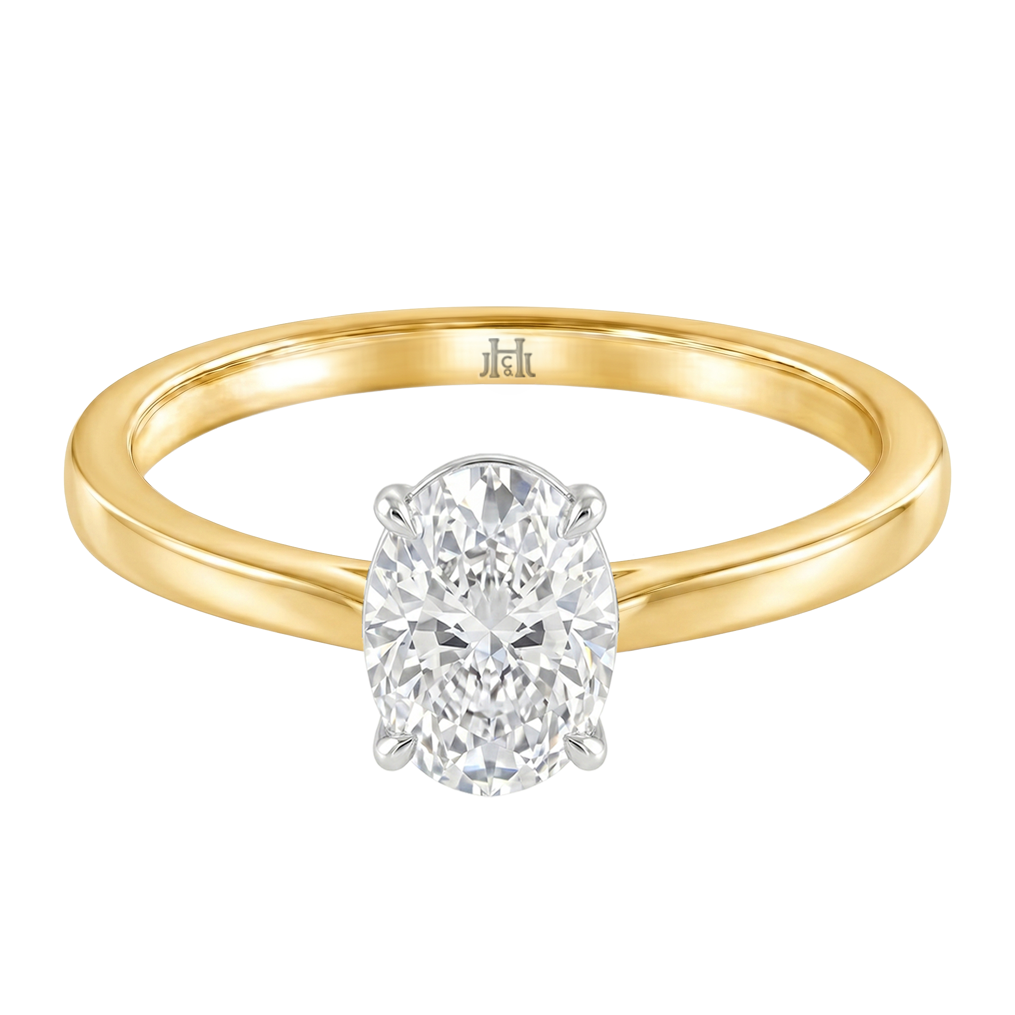Le Grande Teton Oval Cut Diamond Solitaire Engagement Ring in 18K Gold - Jackson Hole Jewelry Company