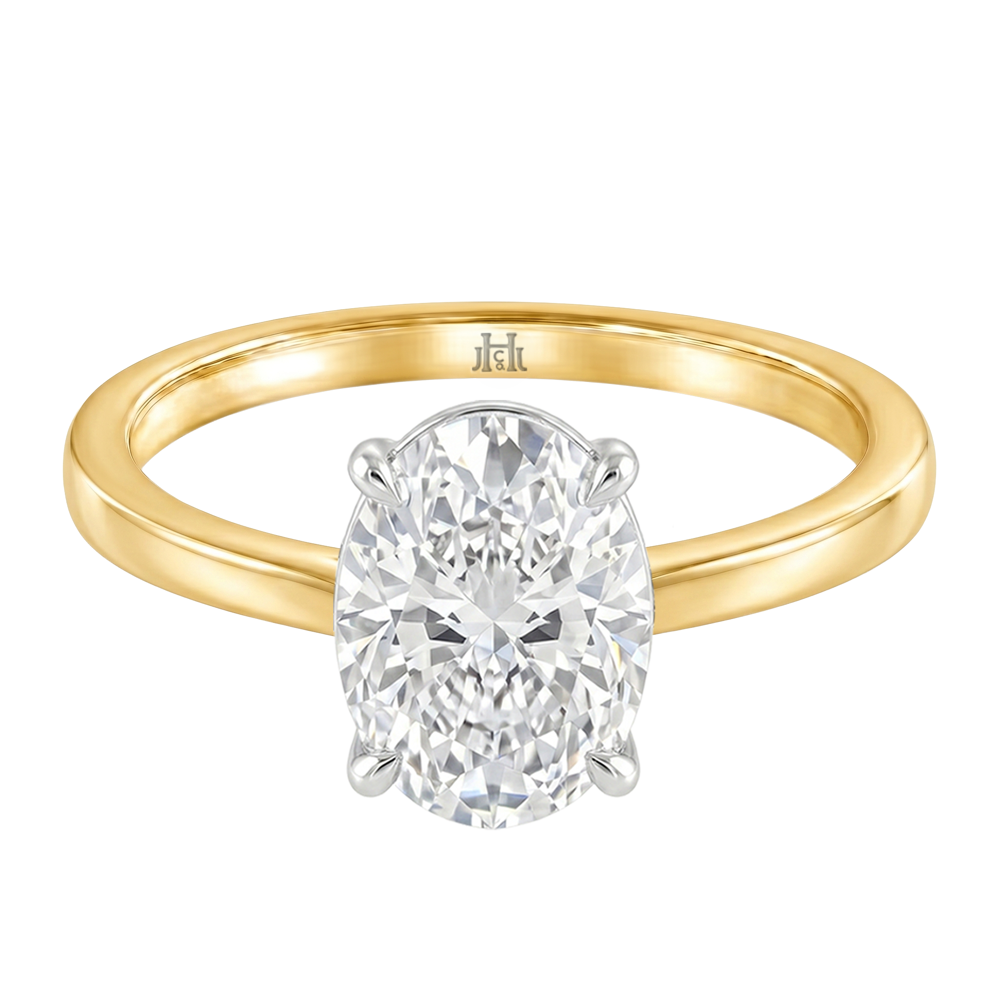 Le Grande Teton Oval Cut Diamond Solitaire Engagement Ring in 18K Gold - Jackson Hole Jewelry Company