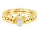 Le PeTeton Oval Cut Diamond Solitaire Engagement Dúo Stack Rings in 18K Gold - Jackson Hole Jewelry Company