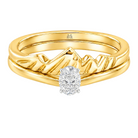 Le PeTeton Oval Cut Diamond Solitaire Engagement Dúo Stack Rings in 18K Gold - Jackson Hole Jewelry Company