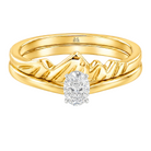 Le PeTeton Oval Cut Diamond Solitaire Engagement Dúo Stack Rings in 18K Gold - Jackson Hole Jewelry Company