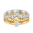 Le PeTeton Oval Cut Diamond Solitaire Engagement Trio Stack Rings in 18K Gold - Jackson Hole Jewelry Company