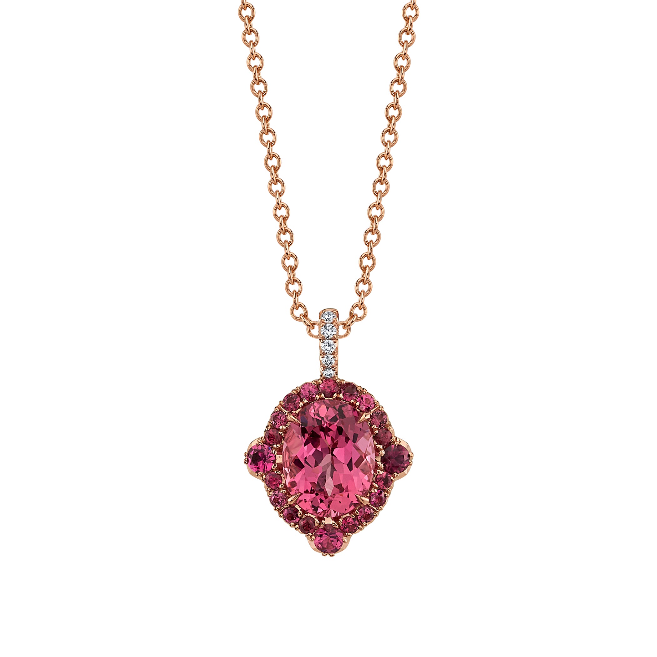 Omi Privé - Pink Spinel & Diamond Pendant in 18K Rose Gold - Jackson Hole Jewelry Company
