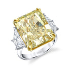 Fancy Intense Yellow Radiant Cut Diamond Ring in Platinum & 18K Yellow Gold - Jackson Hole Jewelry Company