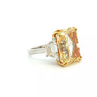 Fancy Intense Yellow Radiant Cut Diamond Ring in Platinum & 18K Yellow Gold - Jackson Hole Jewelry Company