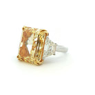 Fancy Intense Yellow Radiant Cut Diamond Ring in Platinum & 18K Yellow Gold - Jackson Hole Jewelry Company