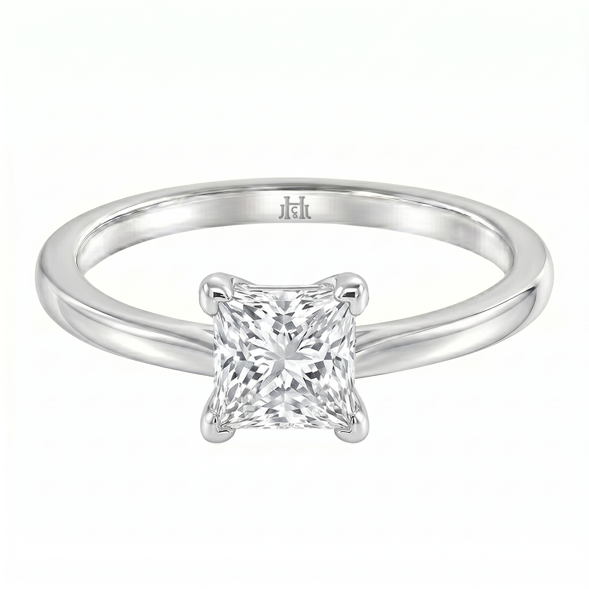 Le Grande Teton Princess Cut Diamond Solitaire Engagement Ring in 18K Gold - Jackson Hole Jewelry Company