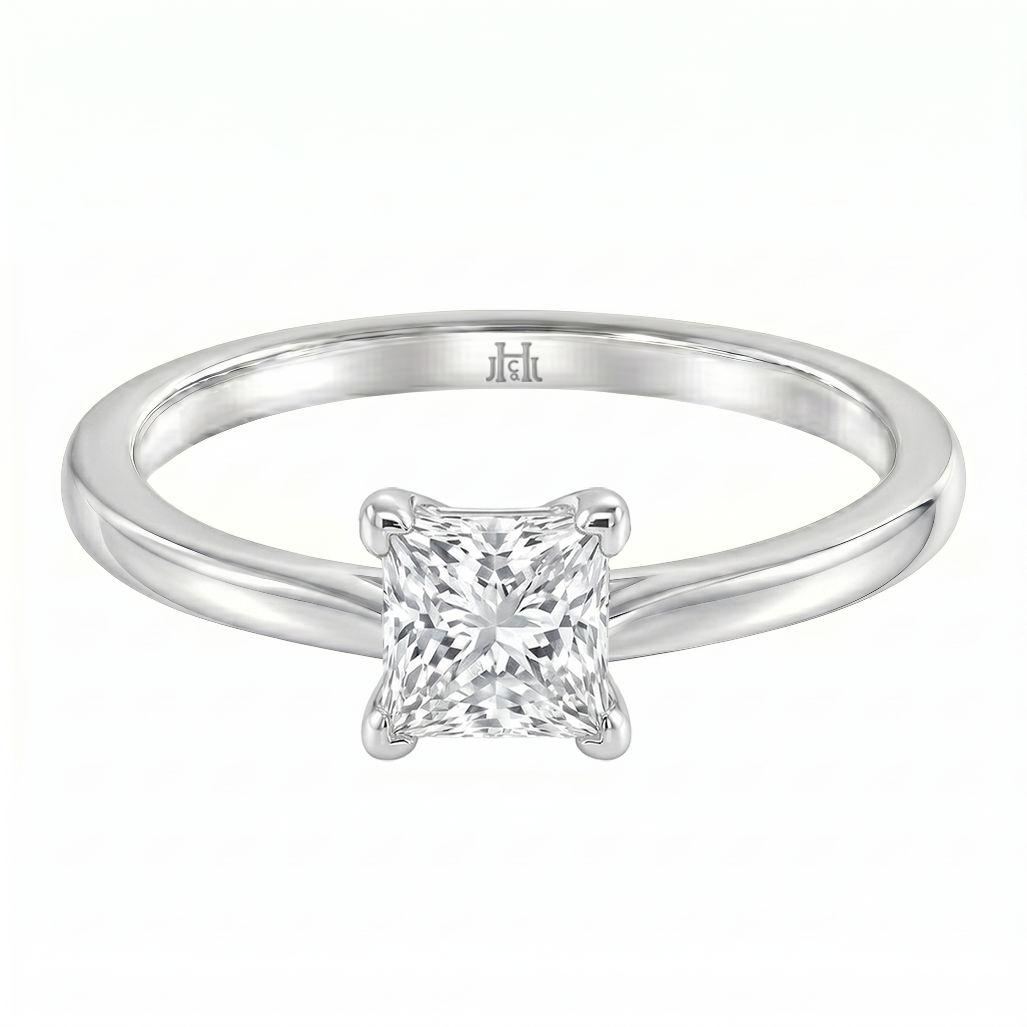Le Grande Teton Princess Cut Diamond Solitaire Engagement Ring in 18K Gold - Jackson Hole Jewelry Company