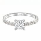 Le Grande Teton Princess Cut Diamond Solitaire Engagement Ring with Pavé Set in 18K Gold - Jackson Hole Jewelry Company