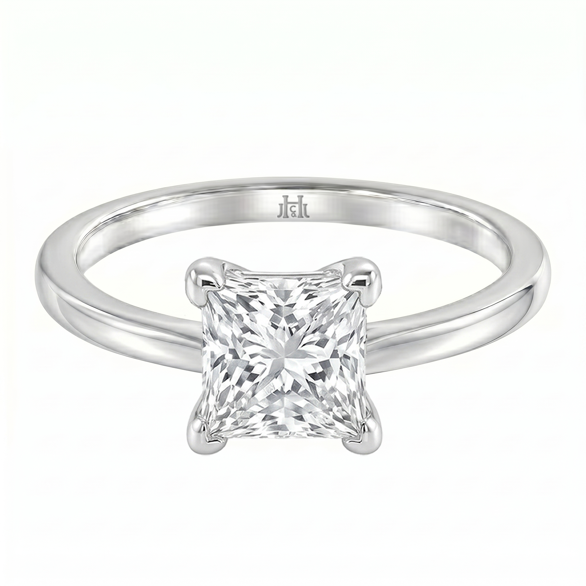 Le Grande Teton Princess Cut Diamond Solitaire Engagement Ring in 18K Gold - Jackson Hole Jewelry Company