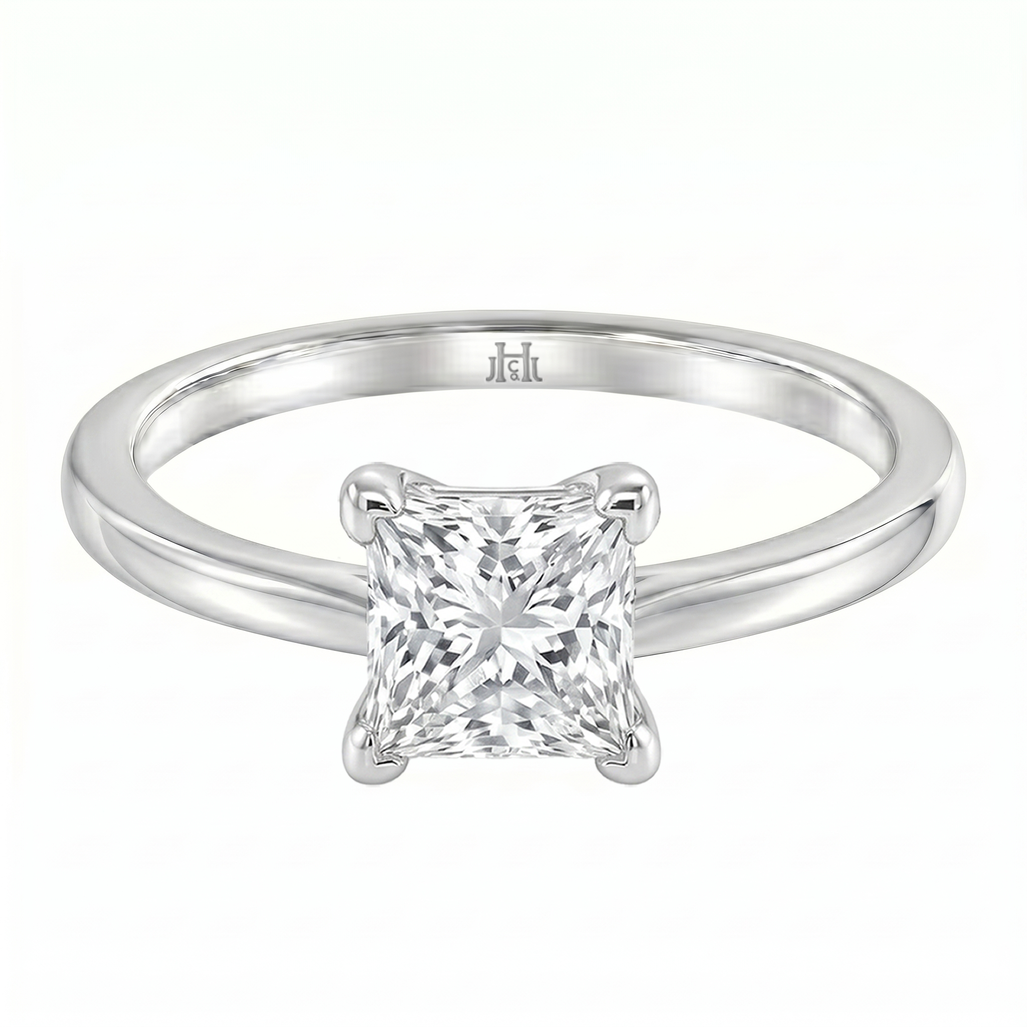 Le Grande Teton Princess Cut Diamond Solitaire Engagement Ring in 18K Gold - Jackson Hole Jewelry Company