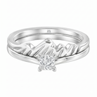 Le PeTeton Princess Cut Diamond Solitaire Engagement Dúo Stack Rings in 18K Gold - Jackson Hole Jewelry Company