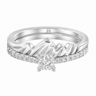 Le PeTeton Round French Cut Diamond Solitaire Engagement Dúo Stack Rings with Pavé Set in 18K Gold (Copy) - Jackson Hole Jewelry Company