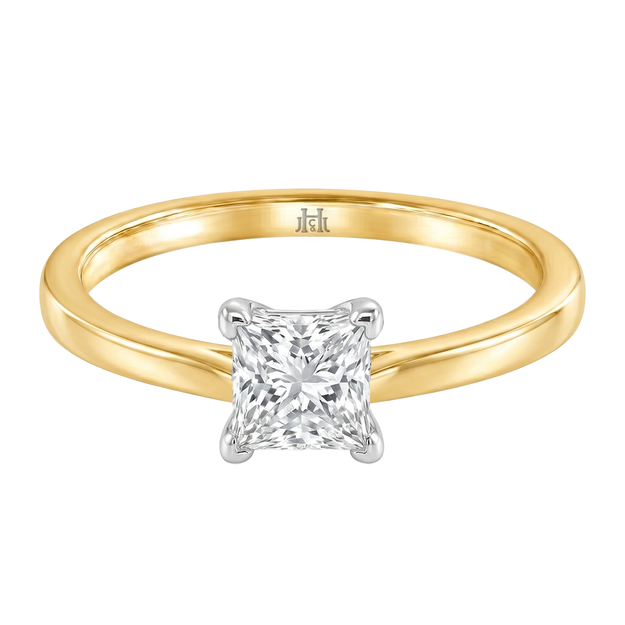 Le Grande Teton Princess Cut Diamond Solitaire Engagement Ring in 18K Gold - Jackson Hole Jewelry Company