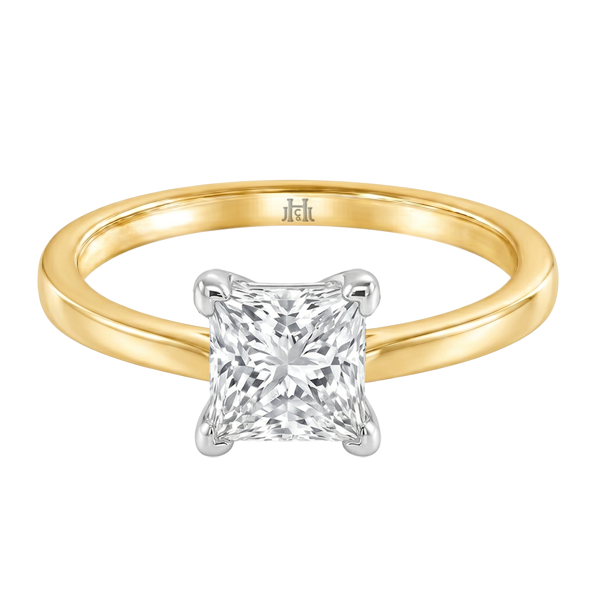 Le Grande Teton Princess Cut Diamond Solitaire Engagement Ring in 18K Gold - Jackson Hole Jewelry Company