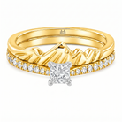 Le PeTeton Round French Cut Diamond Solitaire Engagement Dúo Stack Rings with Pavé Set in 18K Gold (Copy) - Jackson Hole Jewelry Company