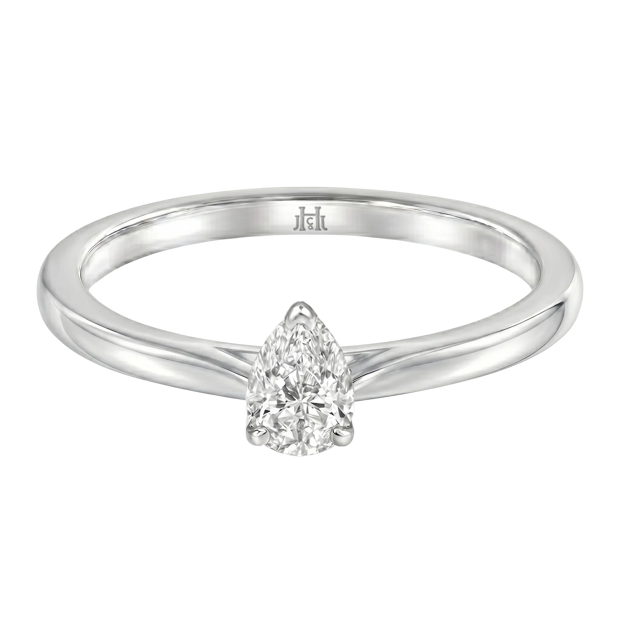 Le PeTeton Pear Diamond Solitaire Engagement Ring in 18K Gold - Jackson Hole Jewelry Company