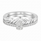 Le PeTeton Pear Diamond Solitaire Engagement Dúo Stack Rings with Pavé Set in 18K Gold - Jackson Hole Jewelry Company
