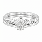 Le PeTeton Pear Diamond Solitaire Engagement Dúo Stack Rings in 18K Gold - Jackson Hole Jewelry Company