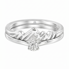 Le PeTeton Pear Diamond Solitaire Engagement Dúo Stack Rings in 18K Gold - Jackson Hole Jewelry Company