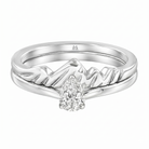 Le PeTeton Pear Diamond Solitaire Engagement Dúo Stack Rings in 18K Gold - Jackson Hole Jewelry Company